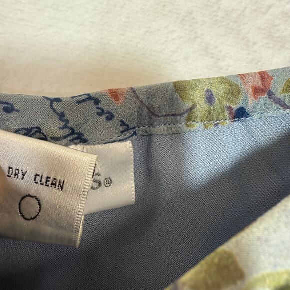 Y2K Chadwicks 6 Silk Blue Skirt Floral Cottage Romantic Fairy Coquette Ballet - Picture 10 of 11